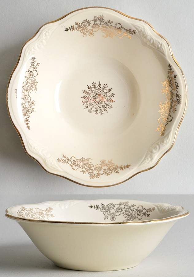 Golden Rose 2 (Virginia Rose Shape) Coupe Cereal Bowl by Homer Laughlin -1