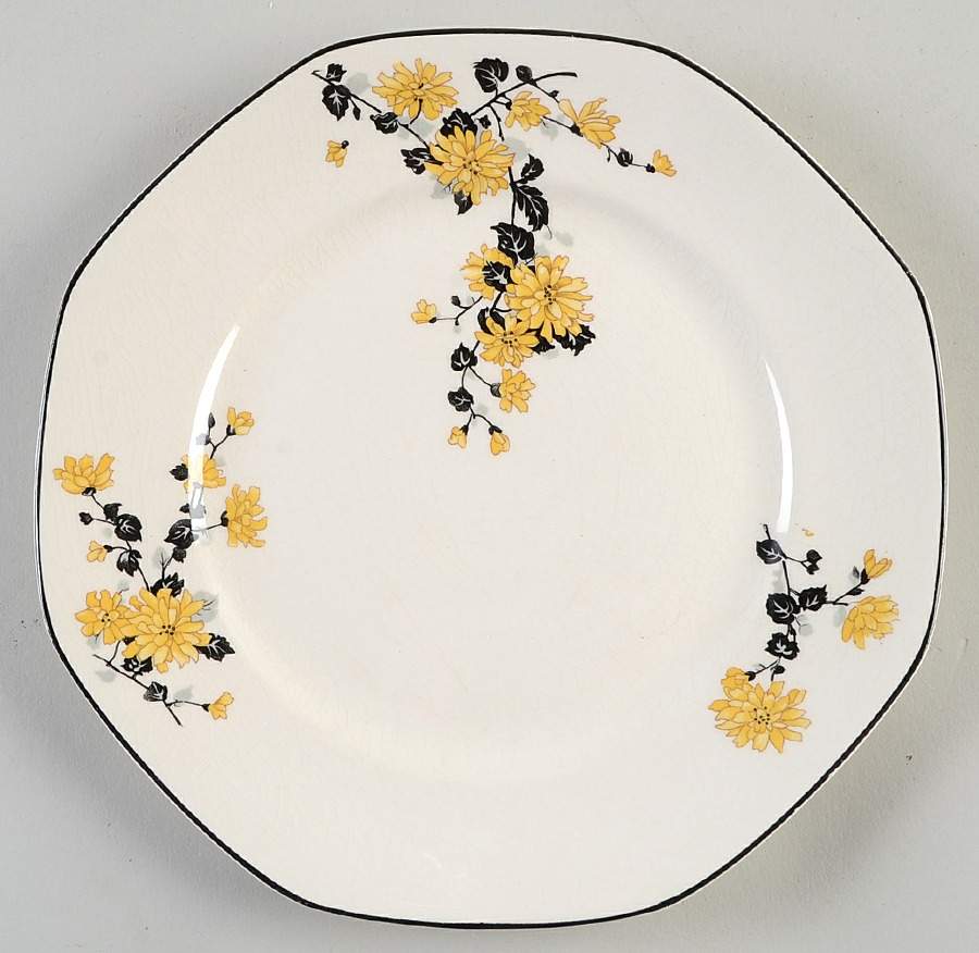 Golden Rose (Yellow Floral) Salad Plate by Homer Laughlin -1