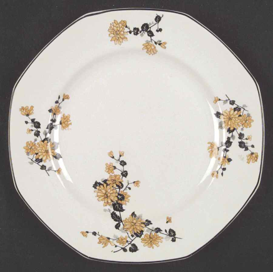 Golden Rose (Yellow Floral) Dinner Plate by Homer Laughlin -1