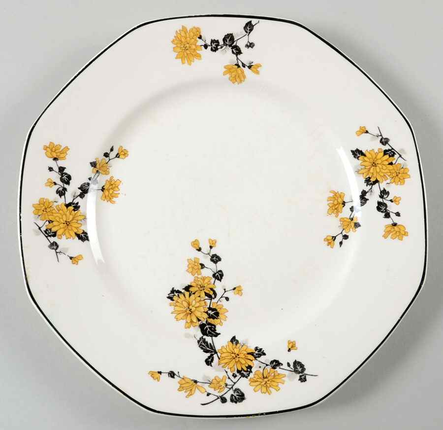 Golden Rose (Yellow Floral) Luncheon Plate by Homer Laughlin -1