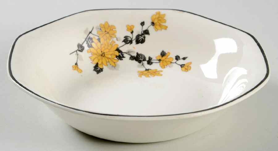 Golden Rose (Yellow Floral) Coupe Cereal Bowl by Homer Laughlin -1