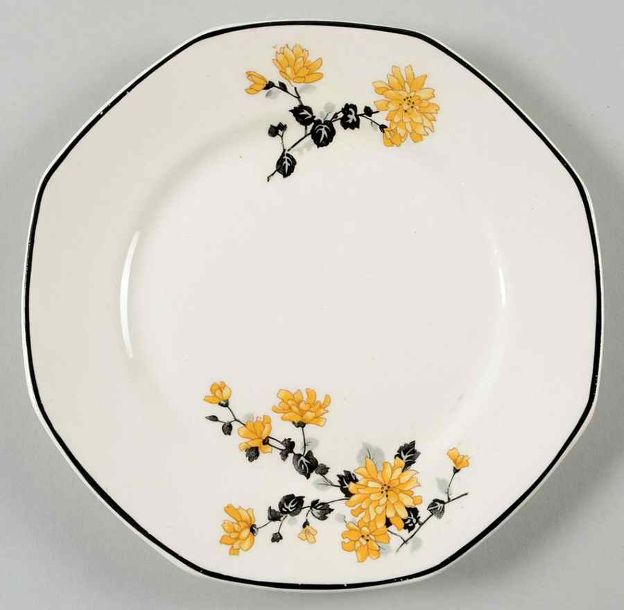 Golden Rose (Yellow Floral) Bread & Butter Plate by Homer Laughlin -1