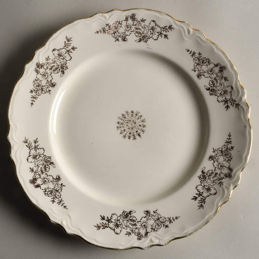 Golden Rose (Republic Shape) Luncheon Plate by Homer Laughlin -1