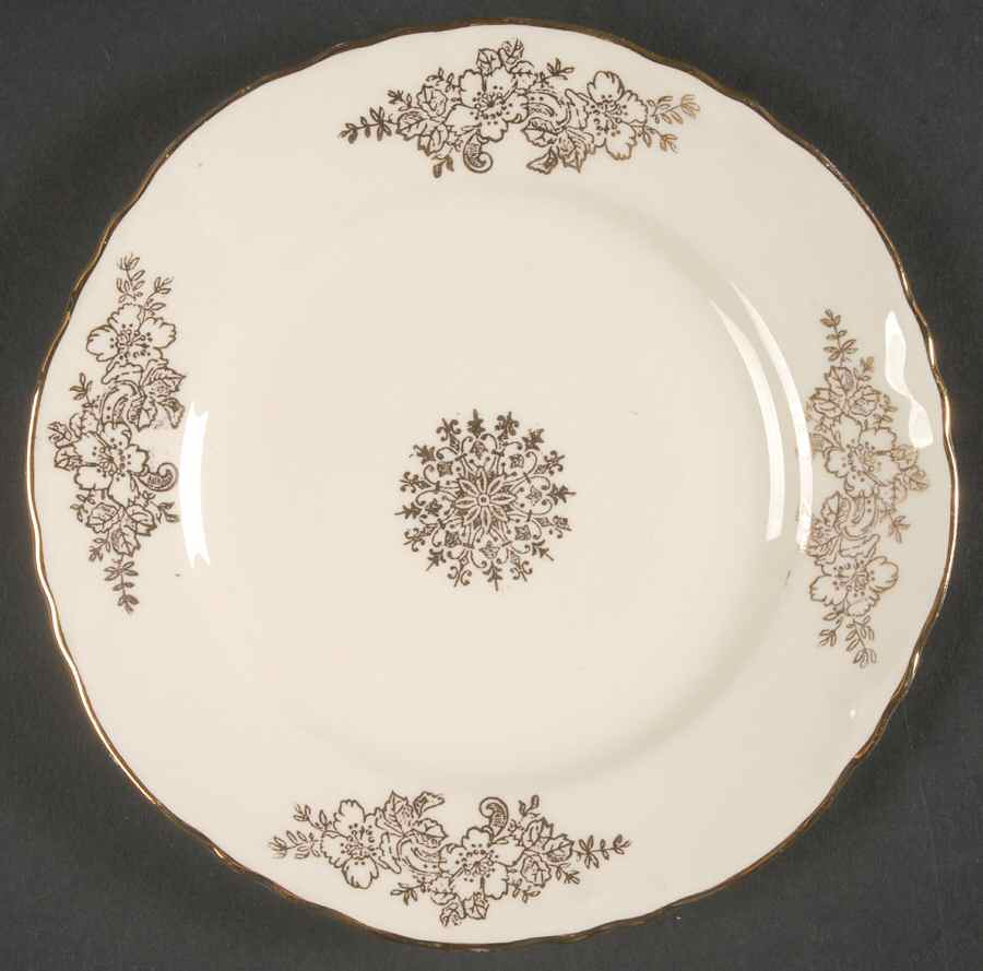Golden Rose (Republic Shape) Bread & Butter Plate by Homer Laughlin -1
