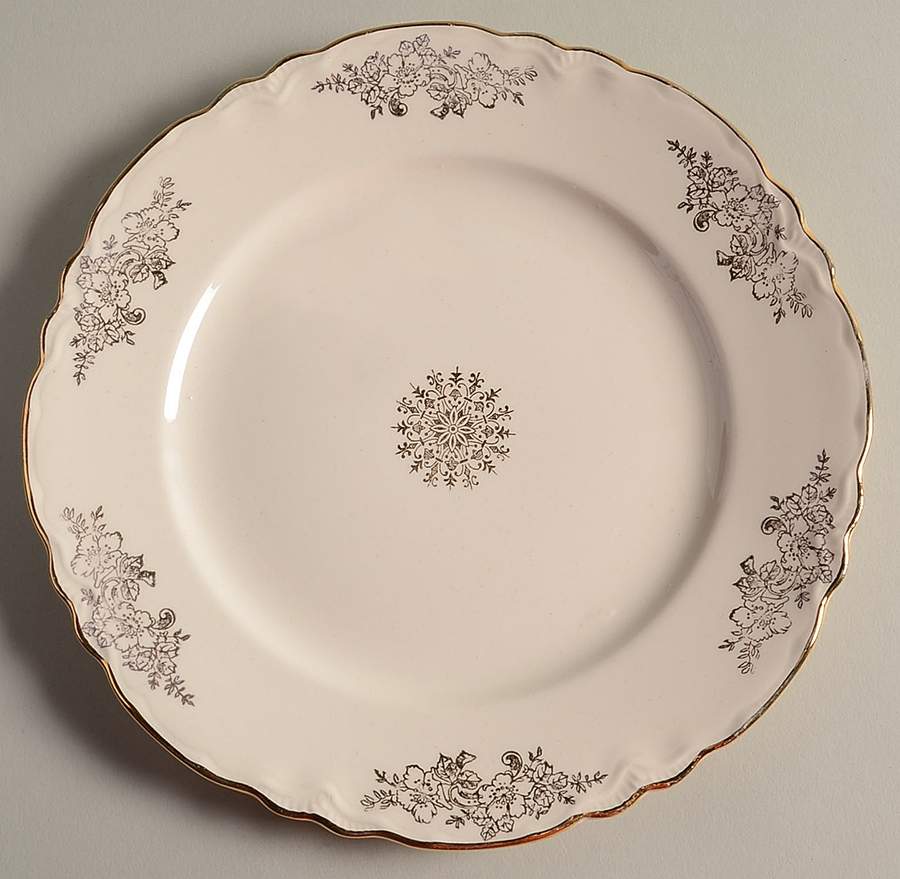 Golden Rose (Republic Shape) Salad Plate by Homer Laughlin -1