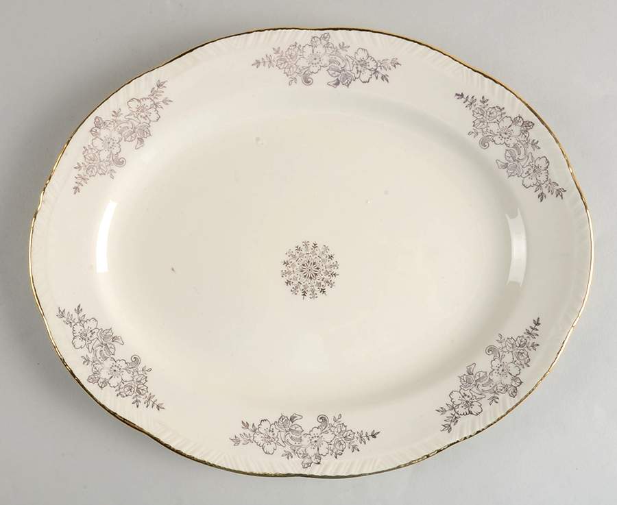 Golden Rose (Liberty Shape) 11" Oval Serving Platter by Homer Laughlin -1