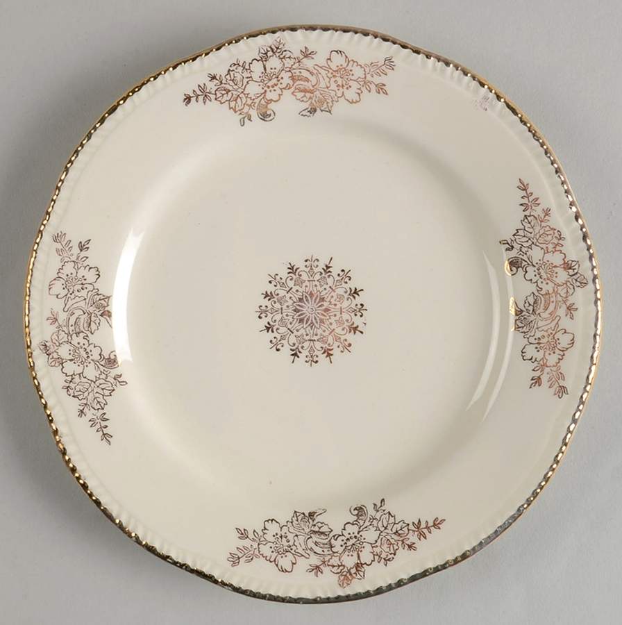 Golden Rose (Liberty Shape) Bread & Butter Plate by Homer Laughlin -1