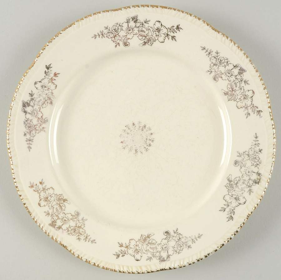 Golden Rose (Liberty Shape) Luncheon Plate by Homer Laughlin -1