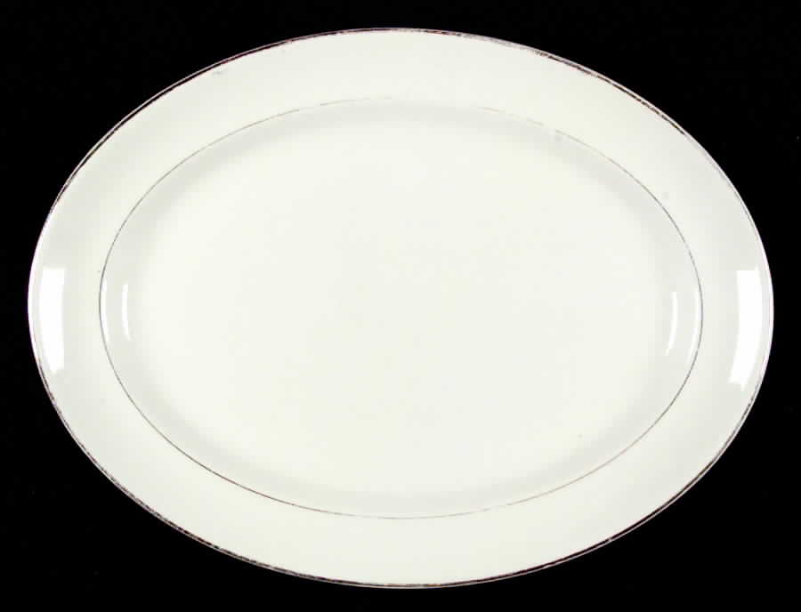 Gold Stripe 11" Oval Serving Platter by Homer Laughlin -1