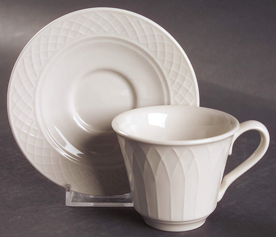 Gothic (Wide Rim) Footed Demitasse Cup & Saucer Set by Homer Laughlin -1
