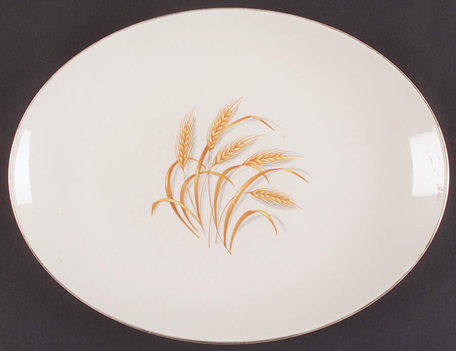 Golden Wheat 11" Oval Serving Platter by Homer Laughlin -1