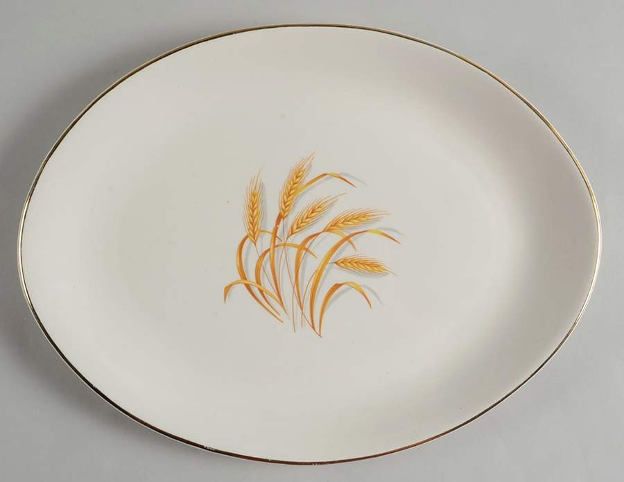 Golden Wheat 13" Oval Serving Platter by Homer Laughlin -1