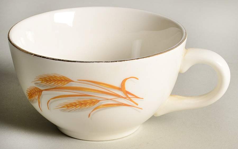 Golden Wheat Flat Cup by Homer Laughlin -1