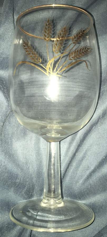 Golden Wheat Glassware Goblet by Homer Laughlin -1