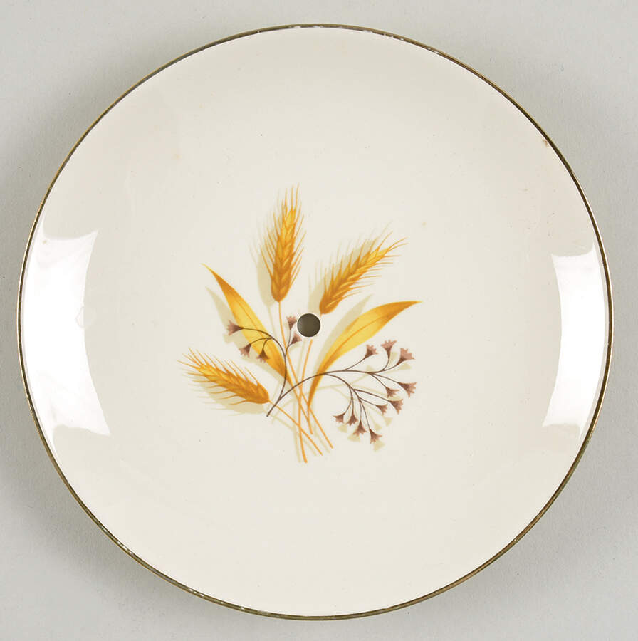 Golden Wheat (Rhythm Shape) Bread & Butter Plate for 3-Tiered Serving Tray by Homer Laughlin -1