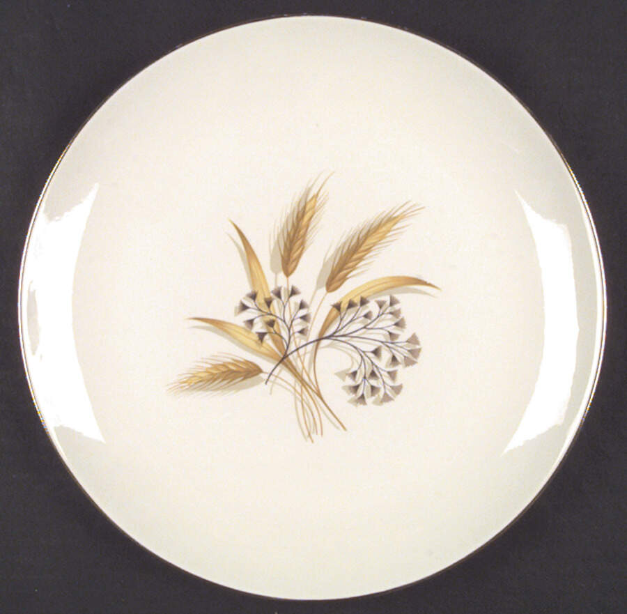Golden Wheat (Rhythm Shape) Dinner Plate by Homer Laughlin -1