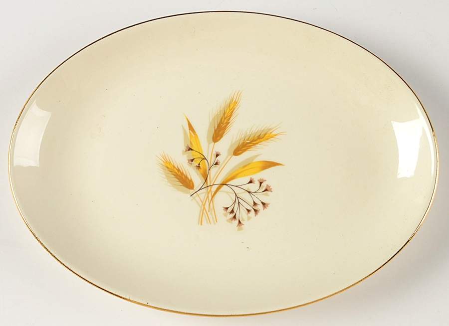 Golden Wheat (Rhythm Shape) Relish/Gravy Underplate by Homer Laughlin -1
