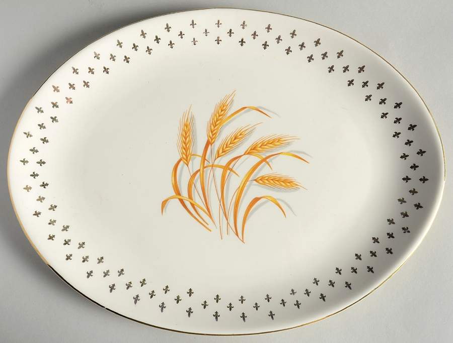 Golden Wheat 11" Oval Serving Platter by Homer Laughlin -1