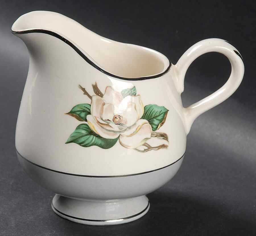 Gray Dawn (White Flower) Creamer by Homer Laughlin -1