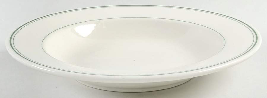 Green Band 11" Pasta Serving Bowl by Homer Laughlin -1
