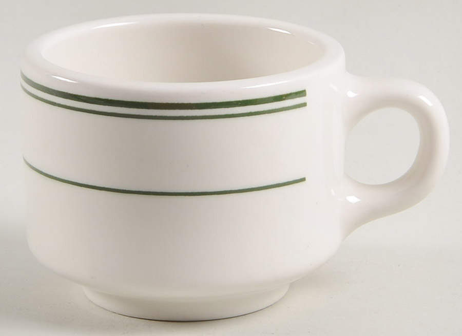 Green Band Footed Cup by Homer Laughlin -1