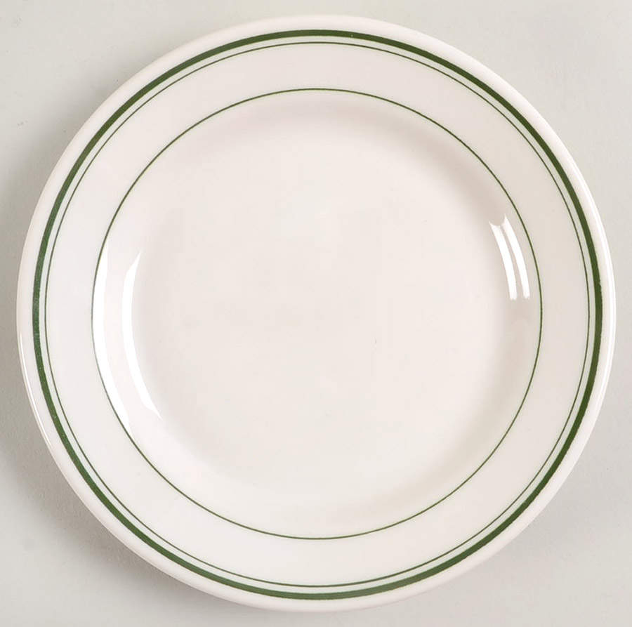 Green Band Bread & Butter Plate by Homer Laughlin -1