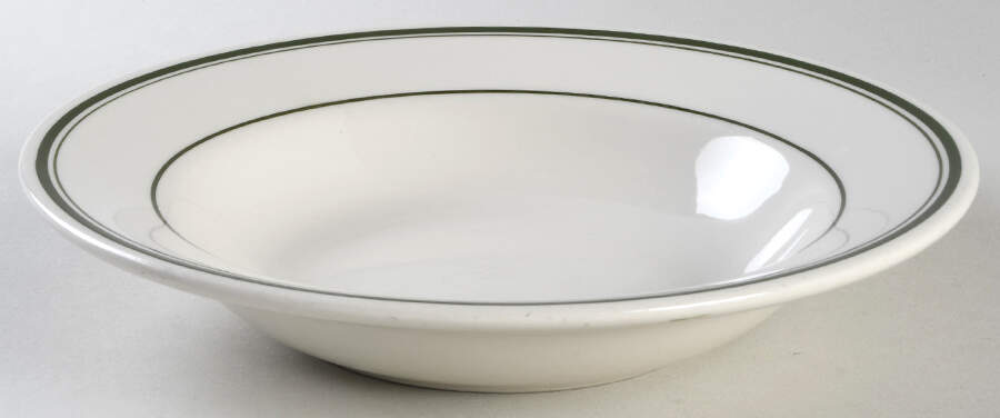 Green Band Rim Soup Bowl by Homer Laughlin -1