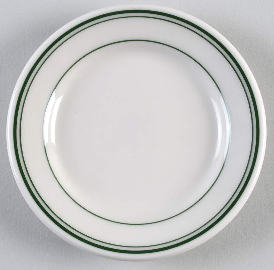 Green Band Bread & Butter Plate by Homer Laughlin -1