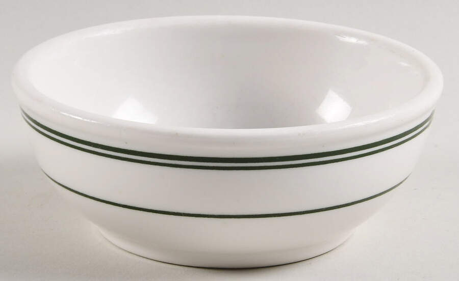 Green Band Fruit/Dessert (Sauce) Bowl by Homer Laughlin -1