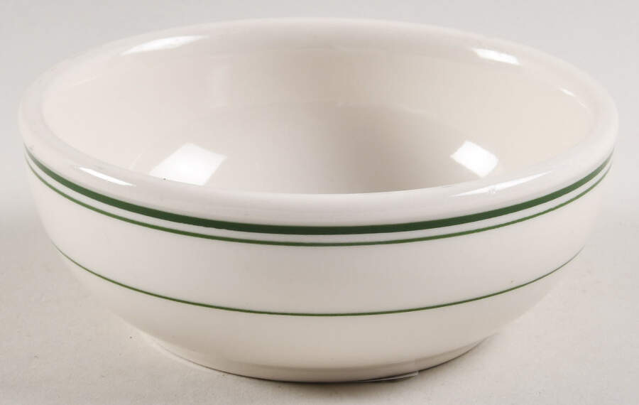 Green Band Fruit/Dessert (Sauce) Bowl by Homer Laughlin -1