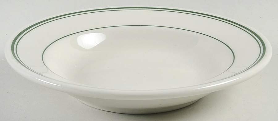 Green Band Rim Soup Bowl by Homer Laughlin -1