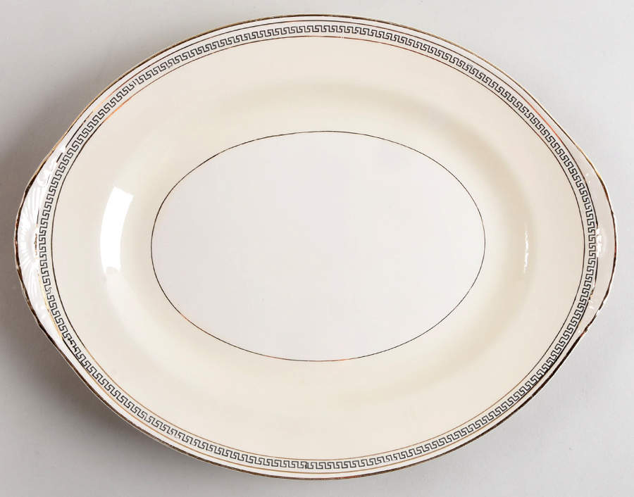 Greek Key 13" Oval Serving Platter by Homer Laughlin -1