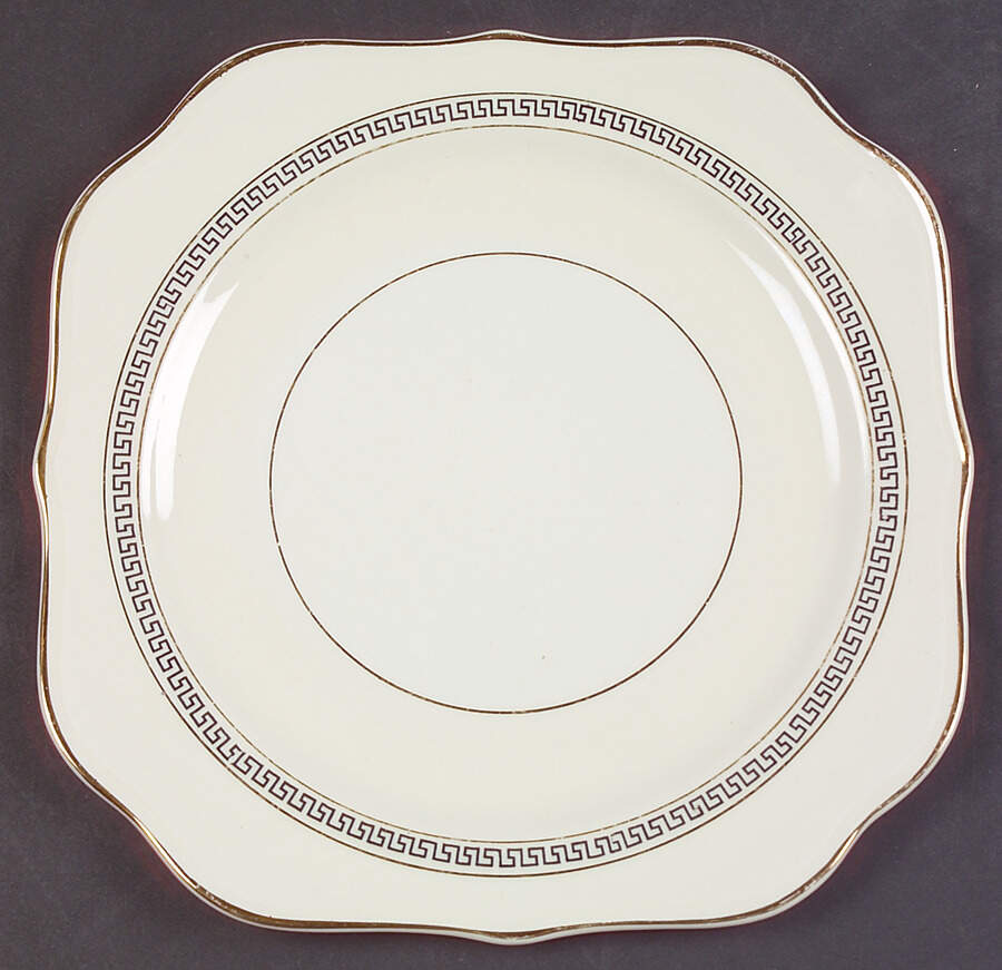 Greek Key Square Salad Plate by Homer Laughlin -1