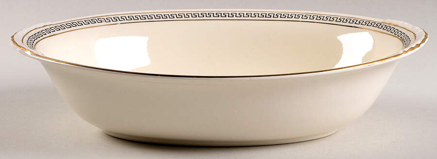 Greek Key 9" Oval Vegetable Bowl by Homer Laughlin -1