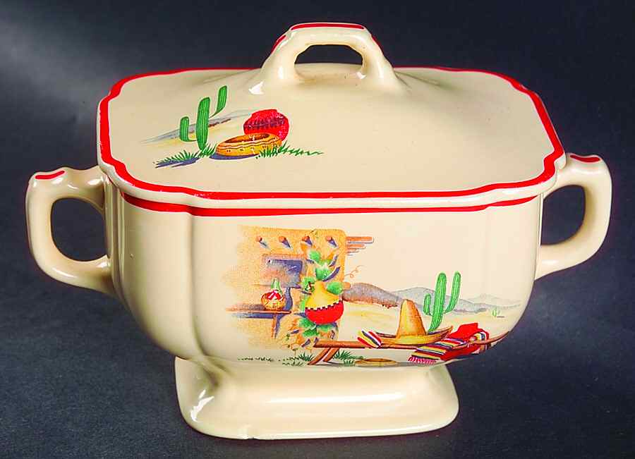 Hacienda Sugar Bowl & Lid by Homer Laughlin -1