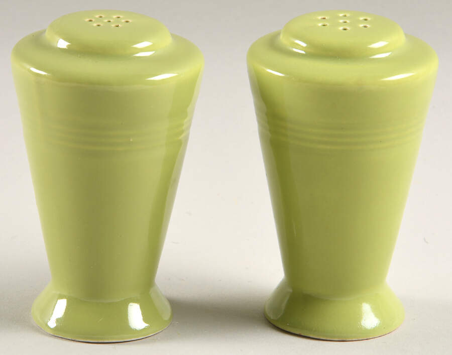 Harlequin Chartreuse Salt & Pepper Set by Homer Laughlin -1