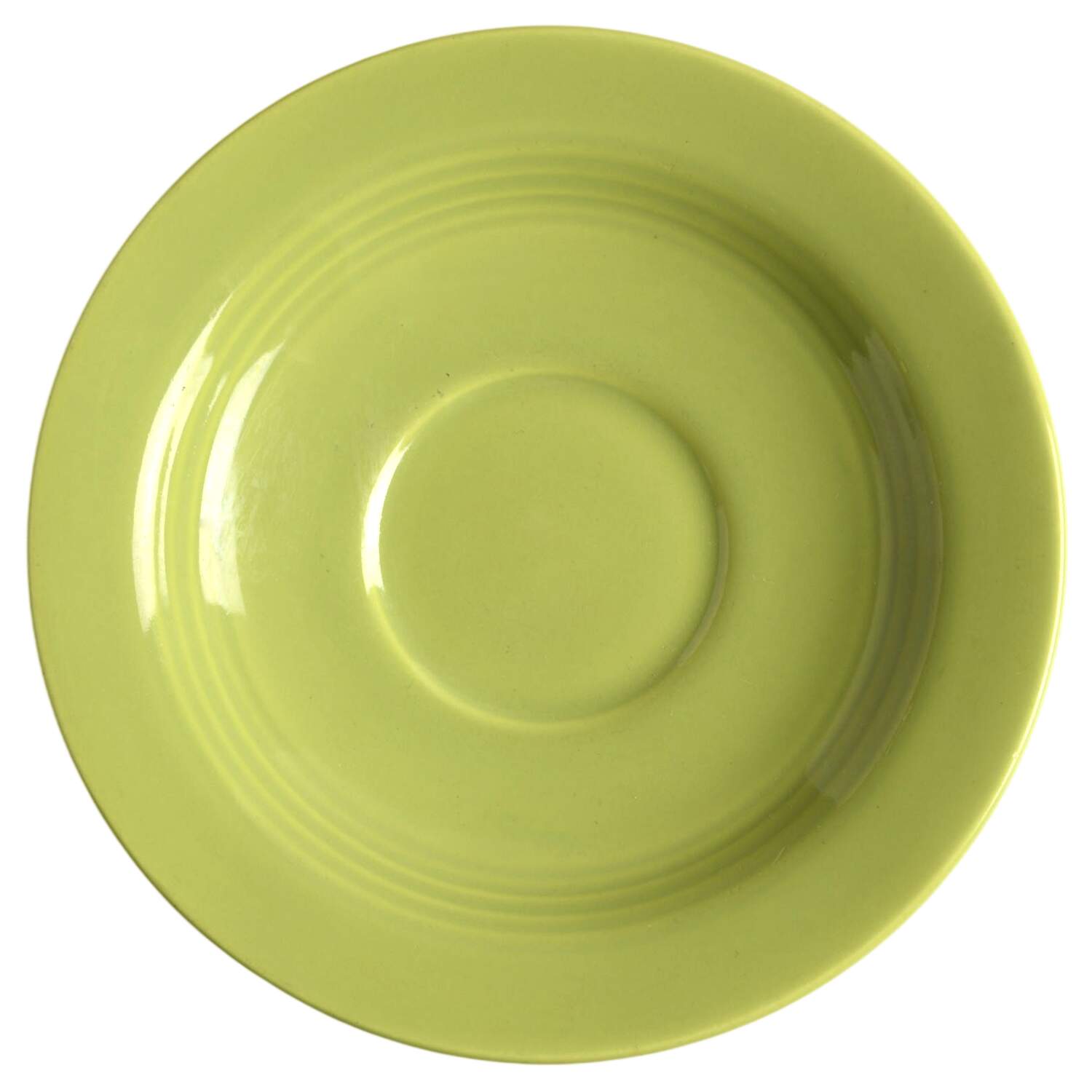 Harlequin Chartreuse Saucer by Homer Laughlin -1