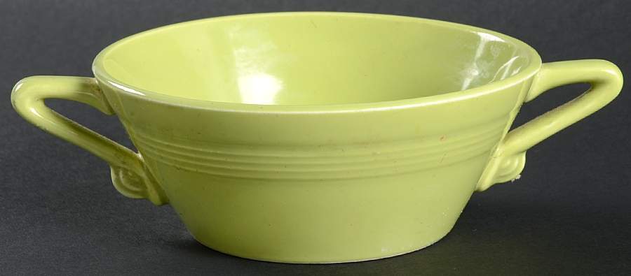 Harlequin Chartreuse Cream Soup Bowl by Homer Laughlin -1