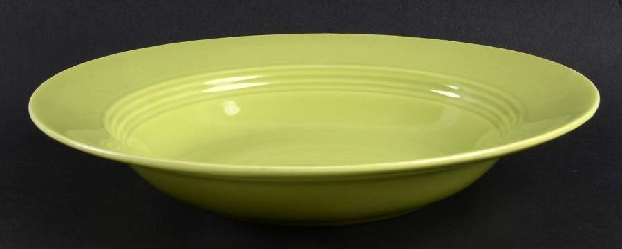 Harlequin Chartreuse Rim Soup Bowl by Homer Laughlin -1