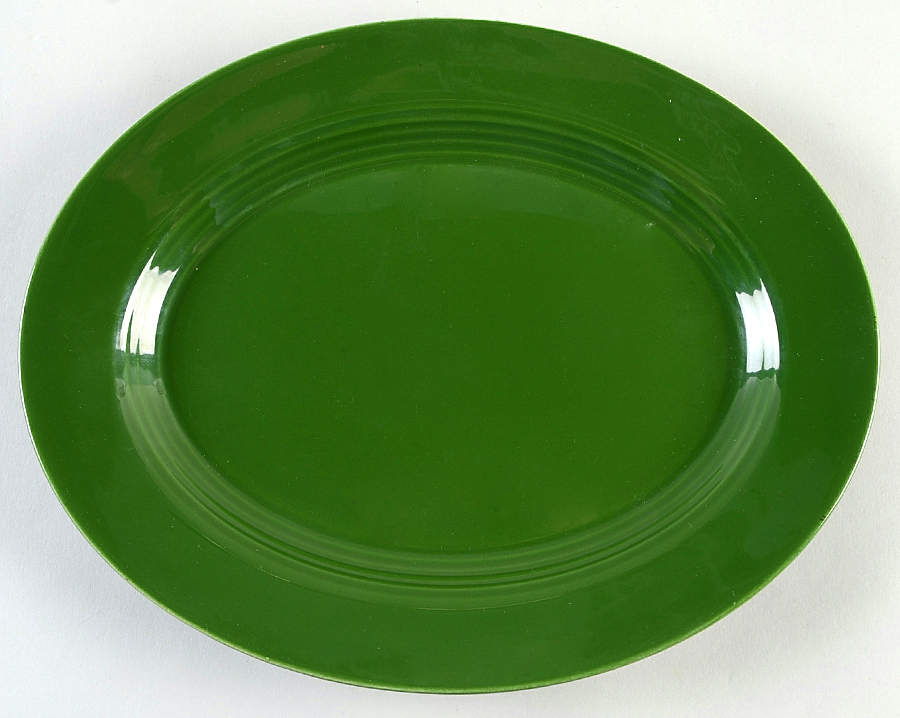 Harlequin Forest Green 11" Oval Serving Platter by Homer Laughlin -1
