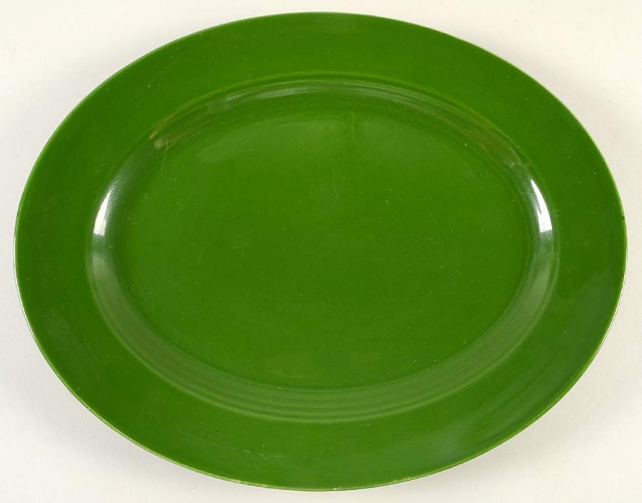 Harlequin Forest Green 13" Oval Serving Platter by Homer Laughlin -1