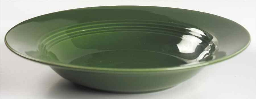 Harlequin Forest Green Rim Soup Bowl by Homer Laughlin -1