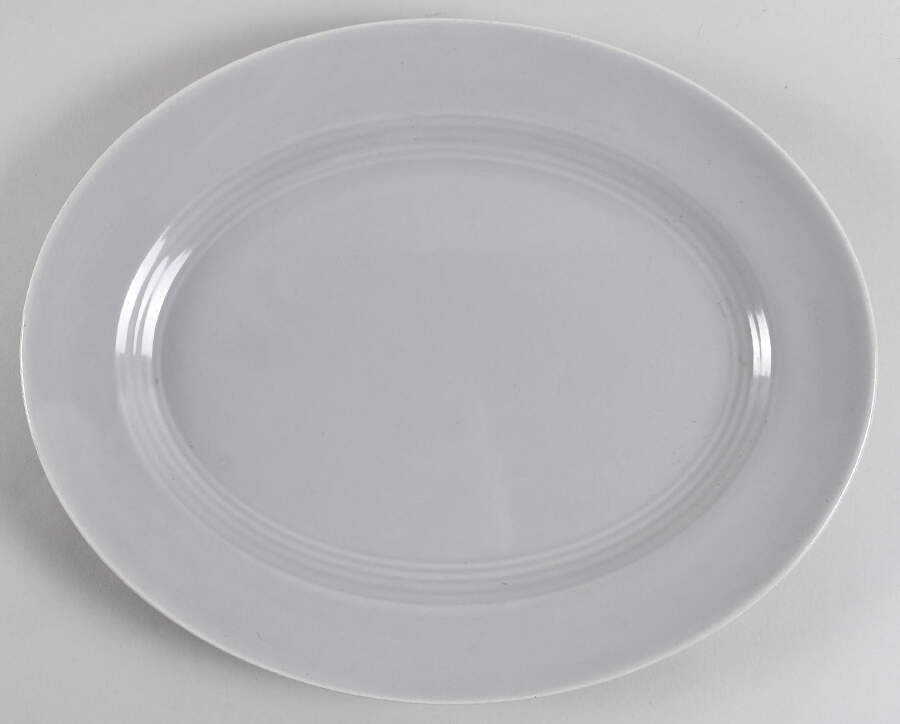 Harlequin Grey 13" Oval Serving Platter by Homer Laughlin -1