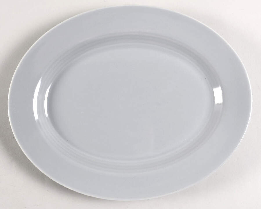 Harlequin Grey 11" Oval Serving Platter by Homer Laughlin -1