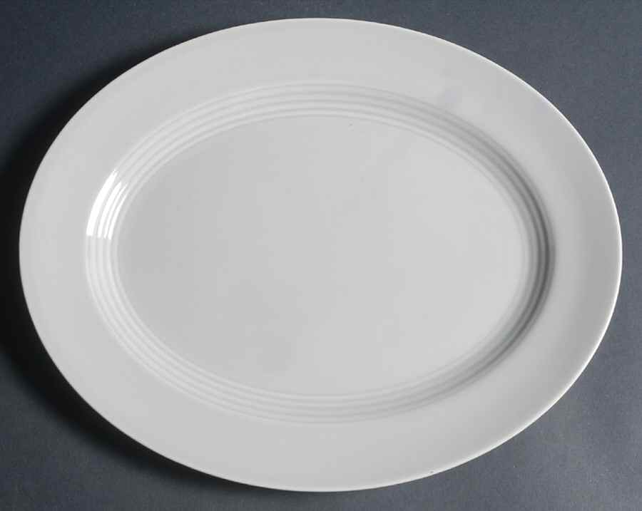Harlequin Grey 13" Oval Serving Platter by Homer Laughlin -1