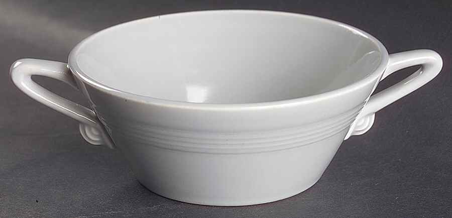 Harlequin Grey Cream Soup Bowl by Homer Laughlin -1