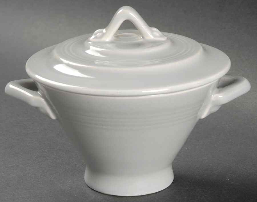 Harlequin Grey Sugar Bowl & Lid by Homer Laughlin -1