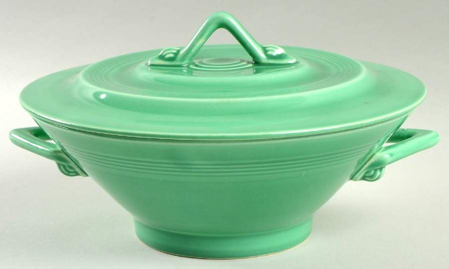 Harlequin Light Green Round Covered Vegetable by Homer Laughlin -1