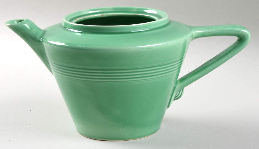 Harlequin Light Green Teapot No Lid by Homer Laughlin -1