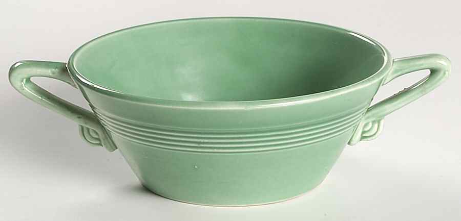 Harlequin Light Green Cream Soup Bowl by Homer Laughlin -1